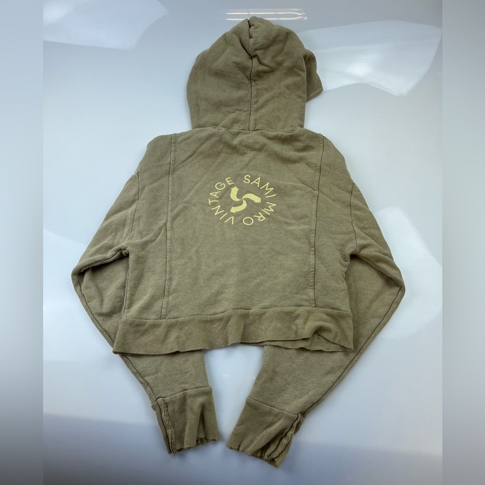 Sami Miro Vintage MINI SAFETY PIN HOODIE IN TAUPE TERRY N241-30 - Picture 4 of 7
